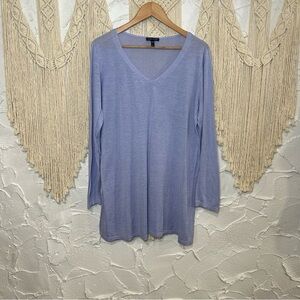 Eileen Fisher Silk & Linen Blend Long Sleeve V-Neck Top Women’s size XL